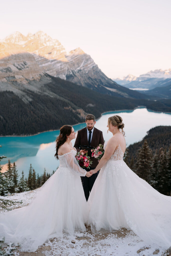 lesbian elopement ceremony in banff national park