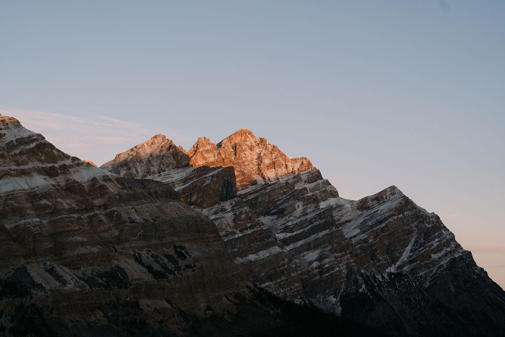 alpenglow in banff national park