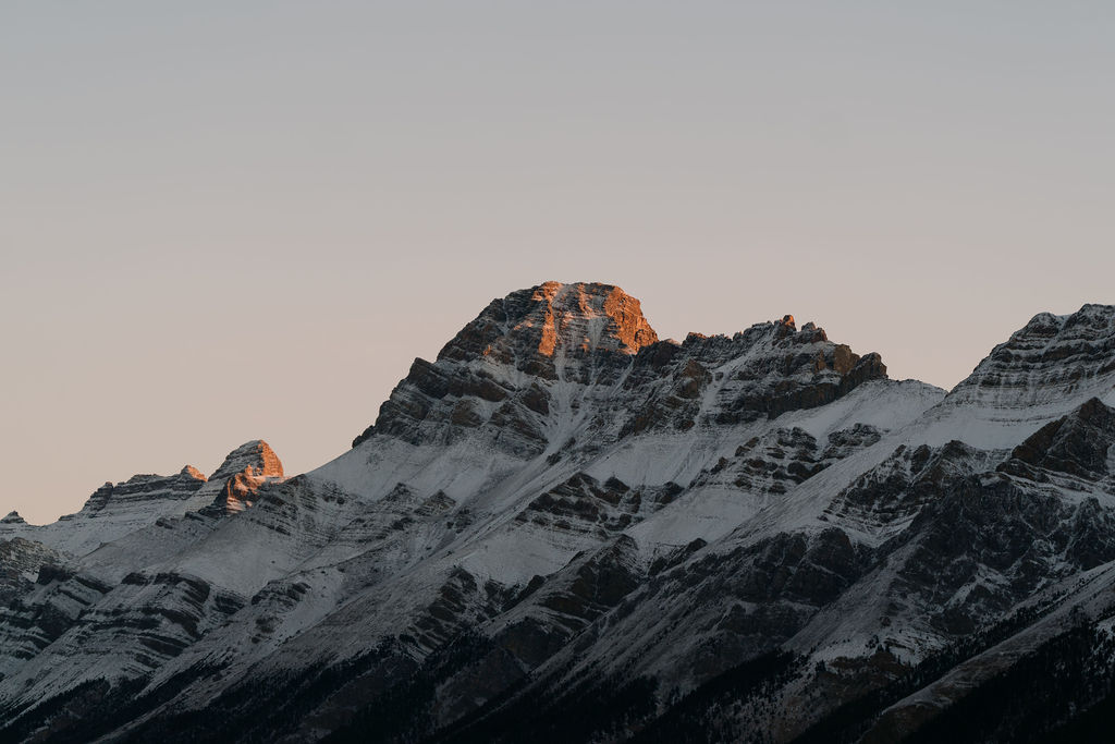 alpenglow during october sunrise