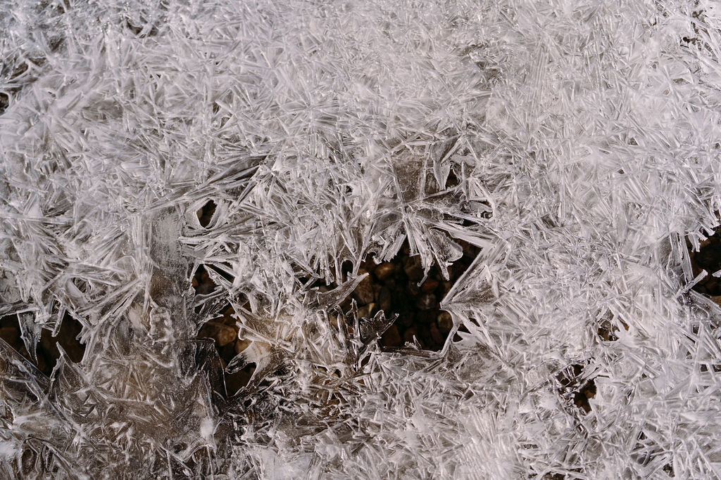 close up of ice at bow Lake